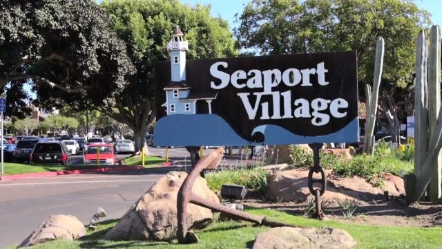 Colorful Seaport Village in San Diego